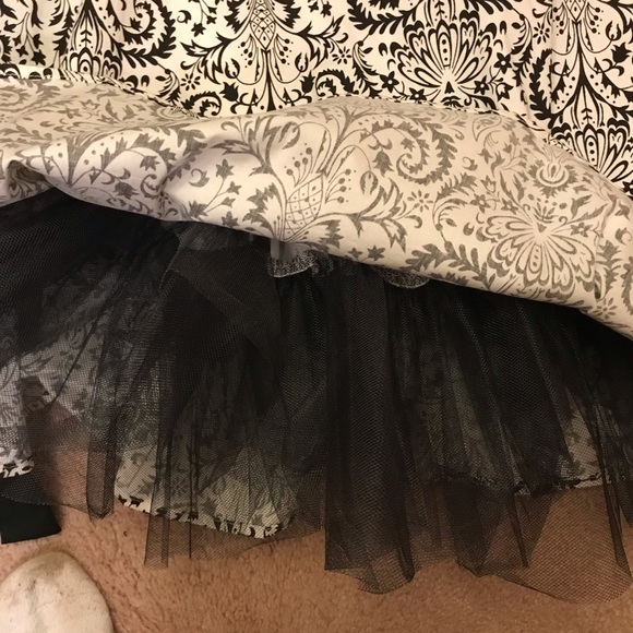 Strapless cotton black white print tulle petticoat - Picture 10 of 11